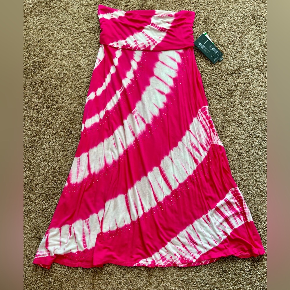 INC International Convertible Dress/Skirt Size L in Tropical Bloom - Picture 2 of 6